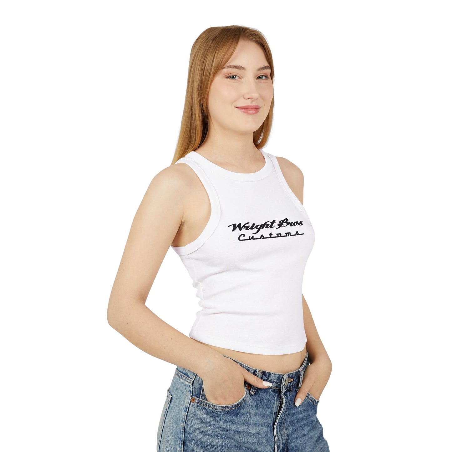 Built Different Women's Micro Rib Racer Tank Top