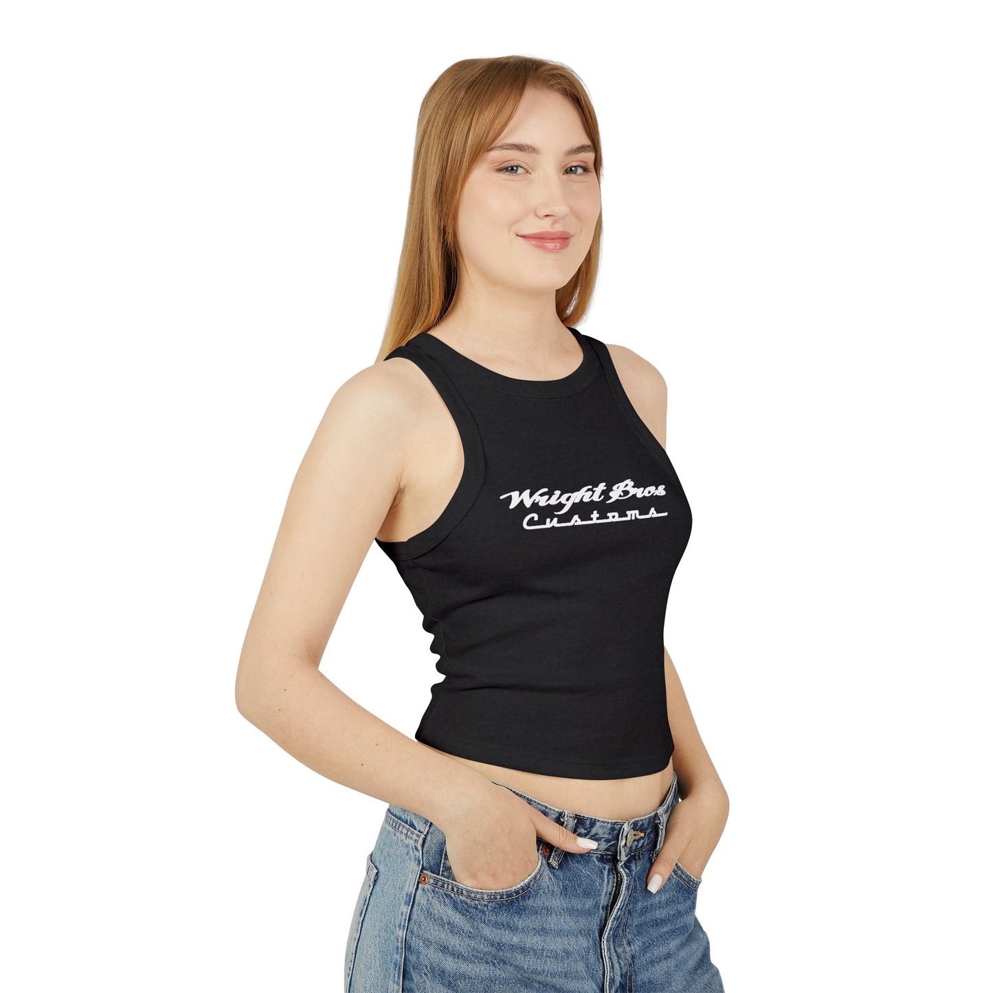Built Different Women's Micro Rib Racer Tank Top
