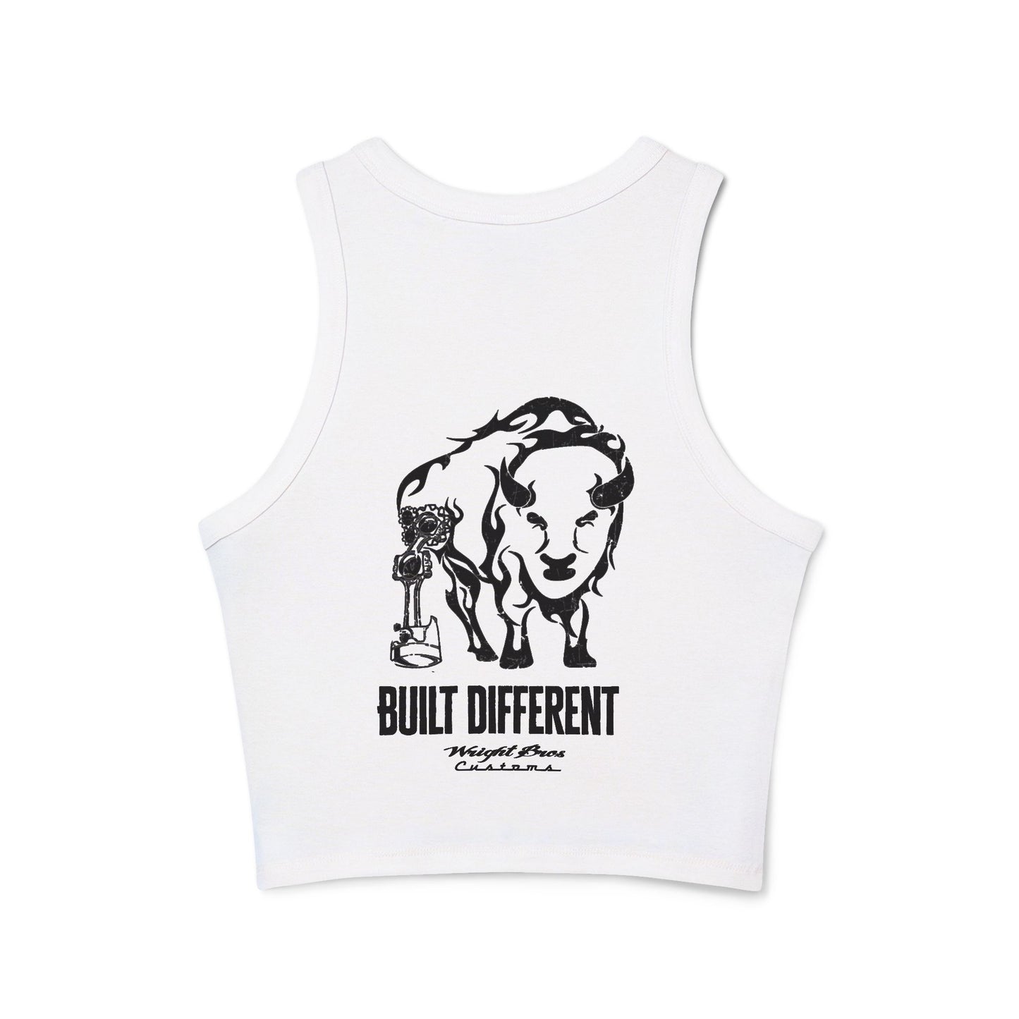 Built Different Women's Micro Rib Racer Tank Top