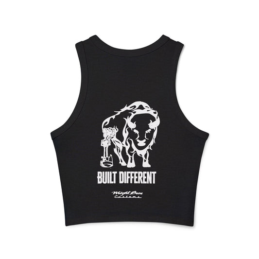 Built Different Women's Micro Rib Racer Tank Top
